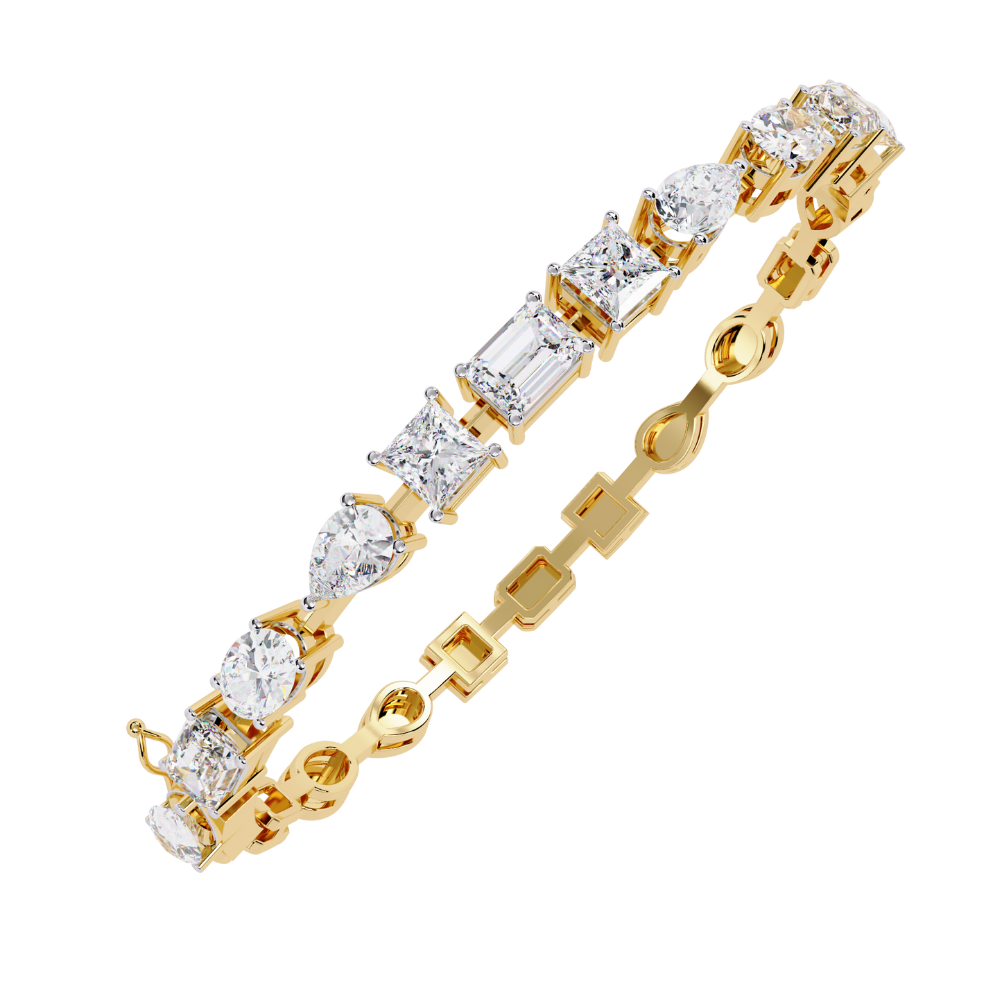 13.84Ct Multi Shape Diamond Minimalist Antique Vintage Inspired Handcrafted Stunning Tennis Bracelet For Her