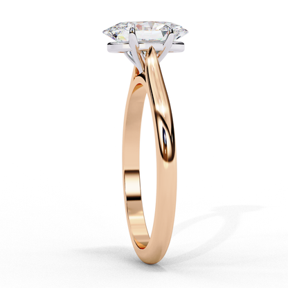 Solitaire Lab Grown Oval Cut Diamond Engagement Ring