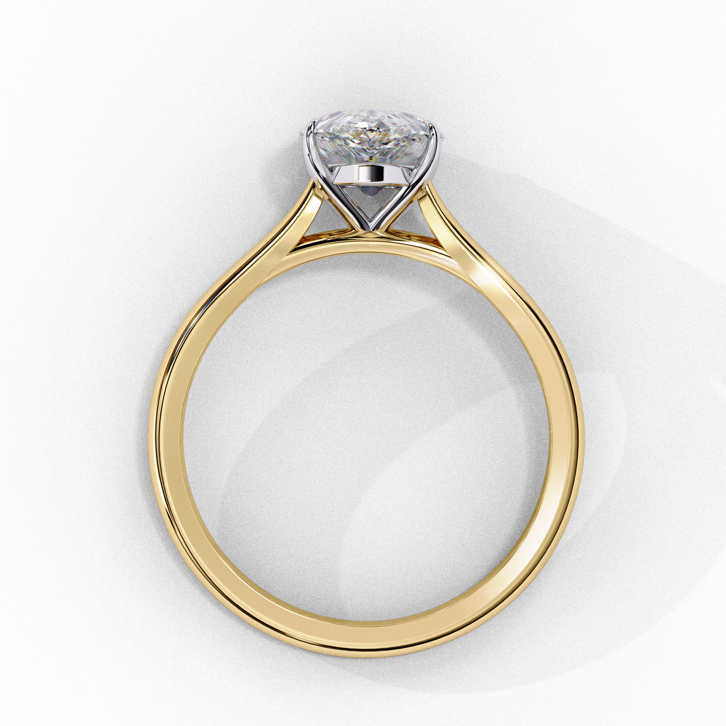 Pear Shaped Diamond Ring As Best Alternative Ring Lab Grown Diamond And 18k Metal Gift For Her