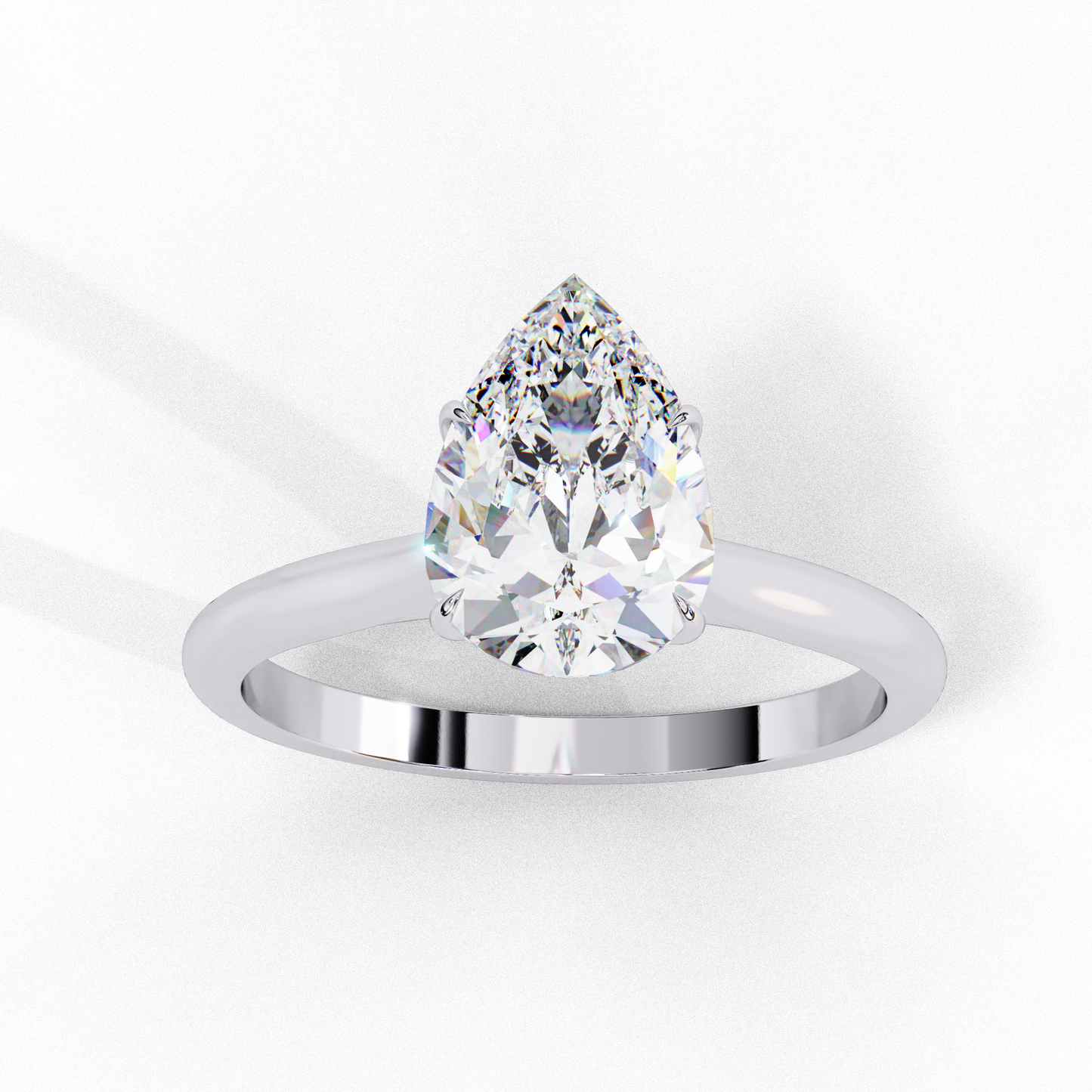 Pear Shaped Diamond Ring As Best Alternative Ring Lab Grown Diamond And 18k Metal Gift For Her