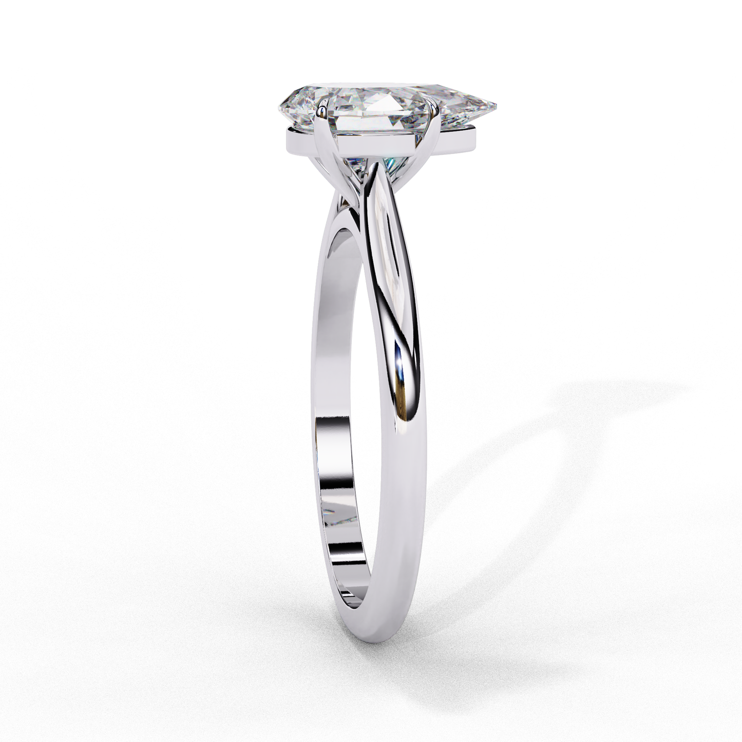 Pear Shaped Diamond Ring As Best Alternative Ring Lab Grown Diamond And 18k Metal Gift For Her