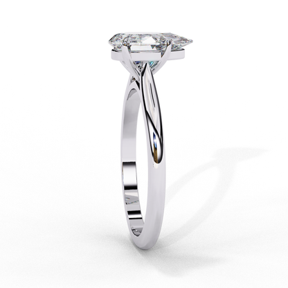 Lab Grown Pear Shaped Diamond Solitaire Ring