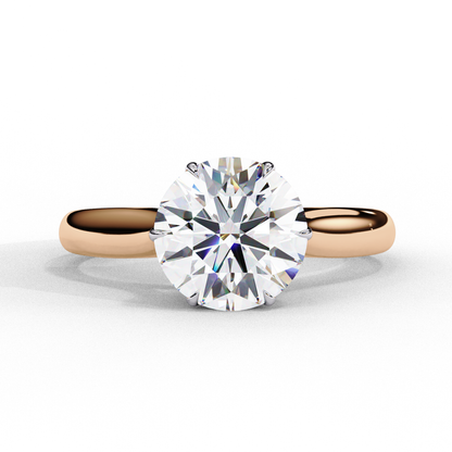 Round Shape Shinning One Stone Lab Grown Diamond Ring For Women Occasionally Wear