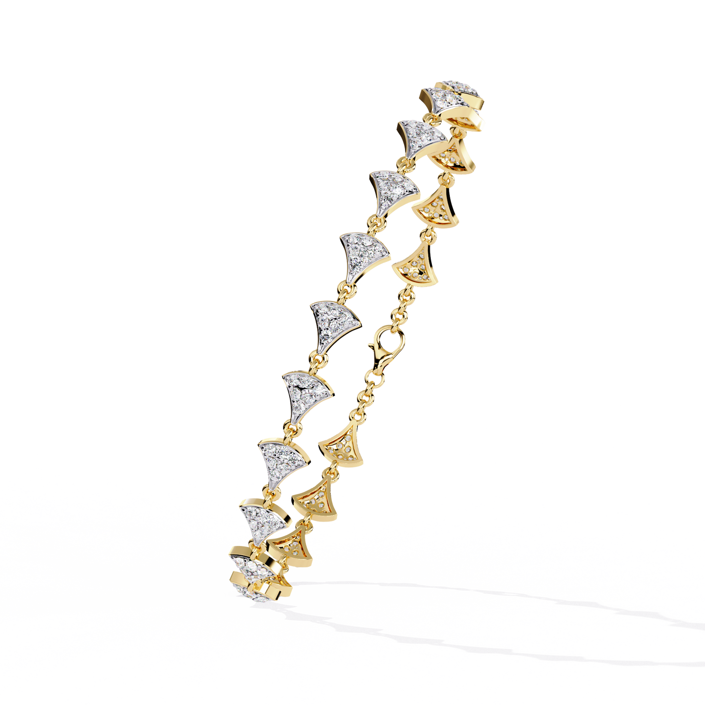 14k Yellow Gold 1.05Ct Round Cut White Colorless Lab Grown Diamond Prong Set Bridesmaid Line Dainty Bracelet For Her