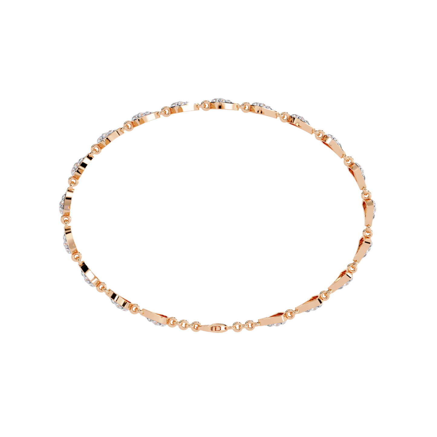 14k Yellow Gold 1.05Ct Round Cut White Colorless Lab Grown Diamond Prong Set Bridesmaid Line Dainty Bracelet For Her