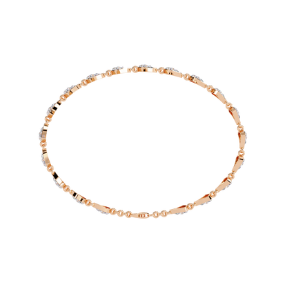 14k Yellow Gold 1.05Ct Round Cut White Colorless Lab Grown Diamond Prong Set Bridesmaid Line Dainty Bracelet For Her