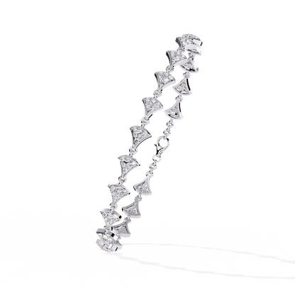 14k Yellow Gold 1.05Ct Round Cut White Colorless Lab Grown Diamond Prong Set Bridesmaid Line Dainty Bracelet For Her