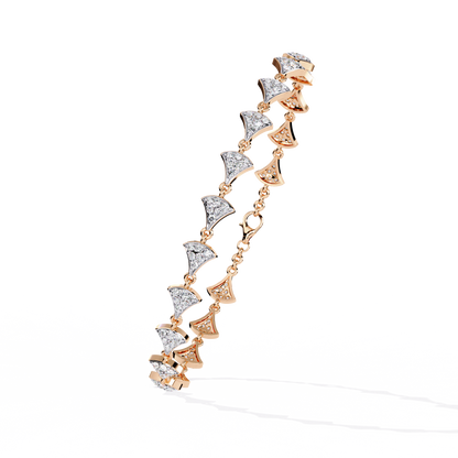 14k Yellow Gold 1.05Ct Round Cut White Colorless Lab Grown Diamond Prong Set Bridesmaid Line Dainty Bracelet For Her