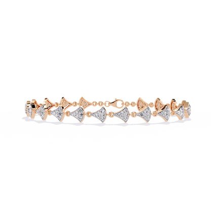 14k Yellow Gold 1.05Ct Round Cut White Colorless Lab Grown Diamond Prong Set Bridesmaid Line Dainty Bracelet For Her