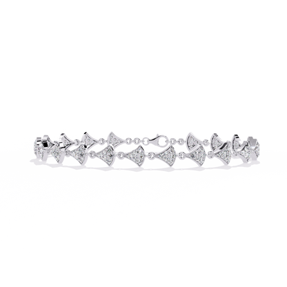 14k Yellow Gold 1.05Ct Round Cut White Colorless Lab Grown Diamond Prong Set Bridesmaid Line Dainty Bracelet For Her