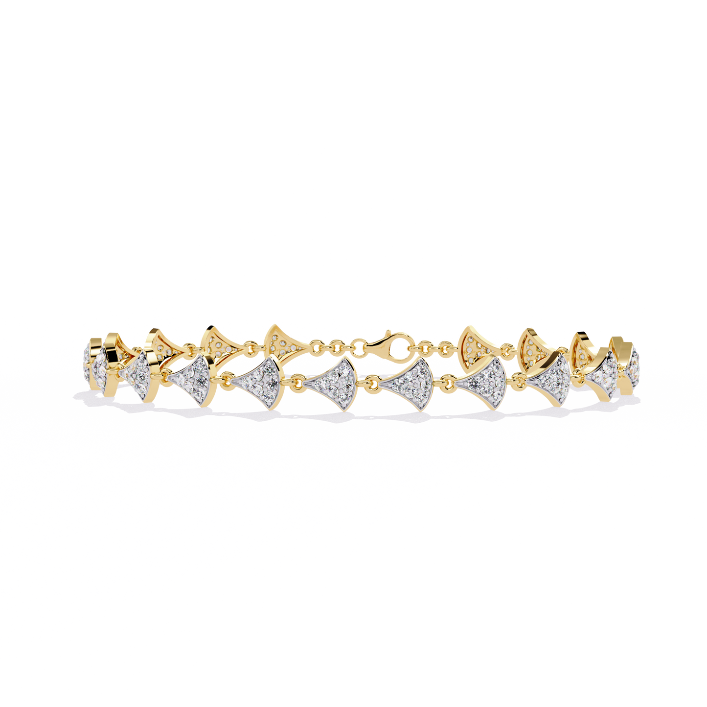14k Yellow Gold 1.05Ct Round Cut White Colorless Lab Grown Diamond Prong Set Bridesmaid Line Dainty Bracelet For Her
