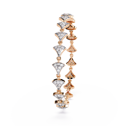 14k Yellow Gold 1.05Ct Round Cut White Colorless Lab Grown Diamond Prong Set Bridesmaid Line Dainty Bracelet For Her