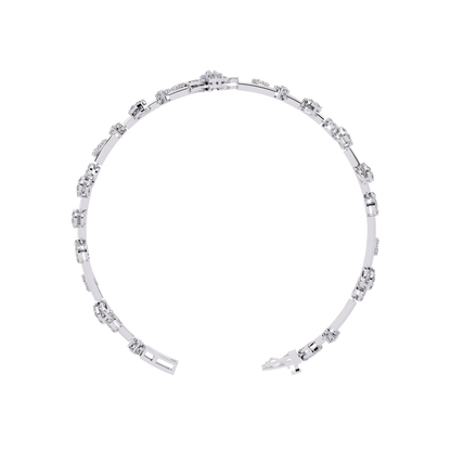 2.36Ct Baguette And Round Cut Diamond Elegant Minimalist Custom Stacking Tennis Party Wear Bracelet