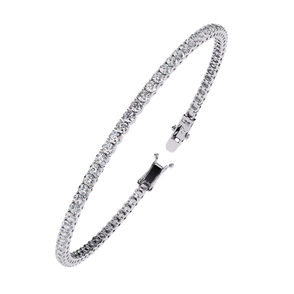 3.89Ct Round Cut Lab Grown & Natural Diamond Classic Minimalist Stackable Dainty Party Wear Tennis Bracelet for Gift
