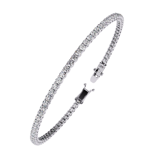 3.89Ct Round Cut Lab Grown & Natural Diamond Classic Minimalist Stackable Dainty Party Wear Tennis Bracelet for Gift