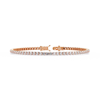 3.89Ct Round Cut Lab Grown & Natural Diamond Classic Minimalist Stackable Dainty Party Wear Tennis Bracelet for Gift