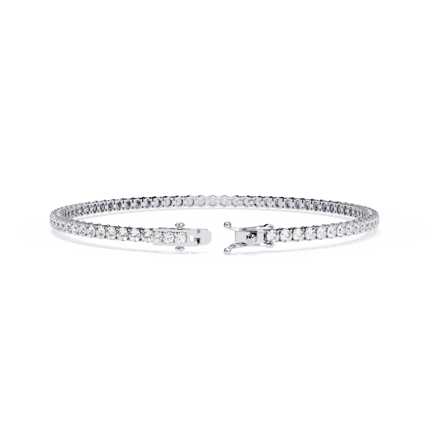 3.89Ct Round Cut Lab Grown & Natural Diamond Classic Minimalist Stackable Dainty Party Wear Tennis Bracelet for Gift