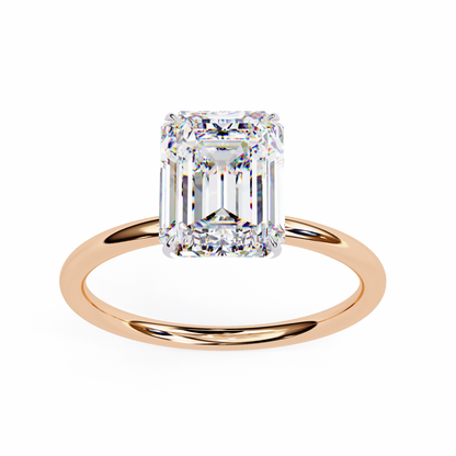 Lab Grown Emerald Cut Diamond Solitaire Engagement Ring
