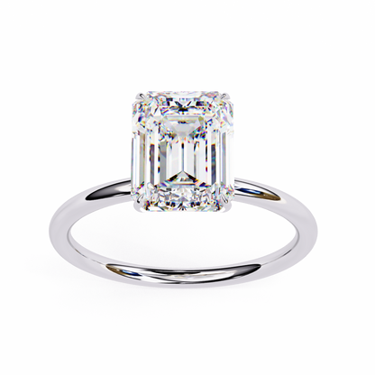 Lab Grown Emerald Cut Diamond Solitaire Engagement Ring