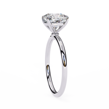 Lab Grown Cushion Cut Diamond Prong set Solitaire Ring