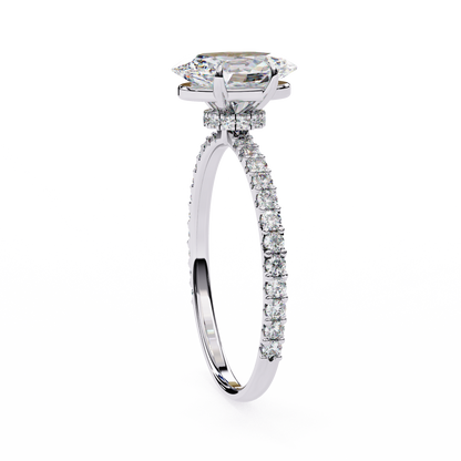 Oval Cut Lab Diamond Solitaire Accent Ring