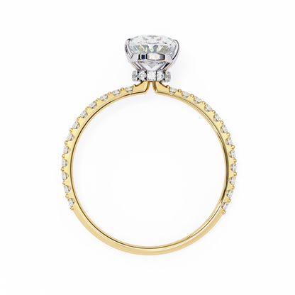 Oval Cut Lab Diamond Solitaire Accent Ring