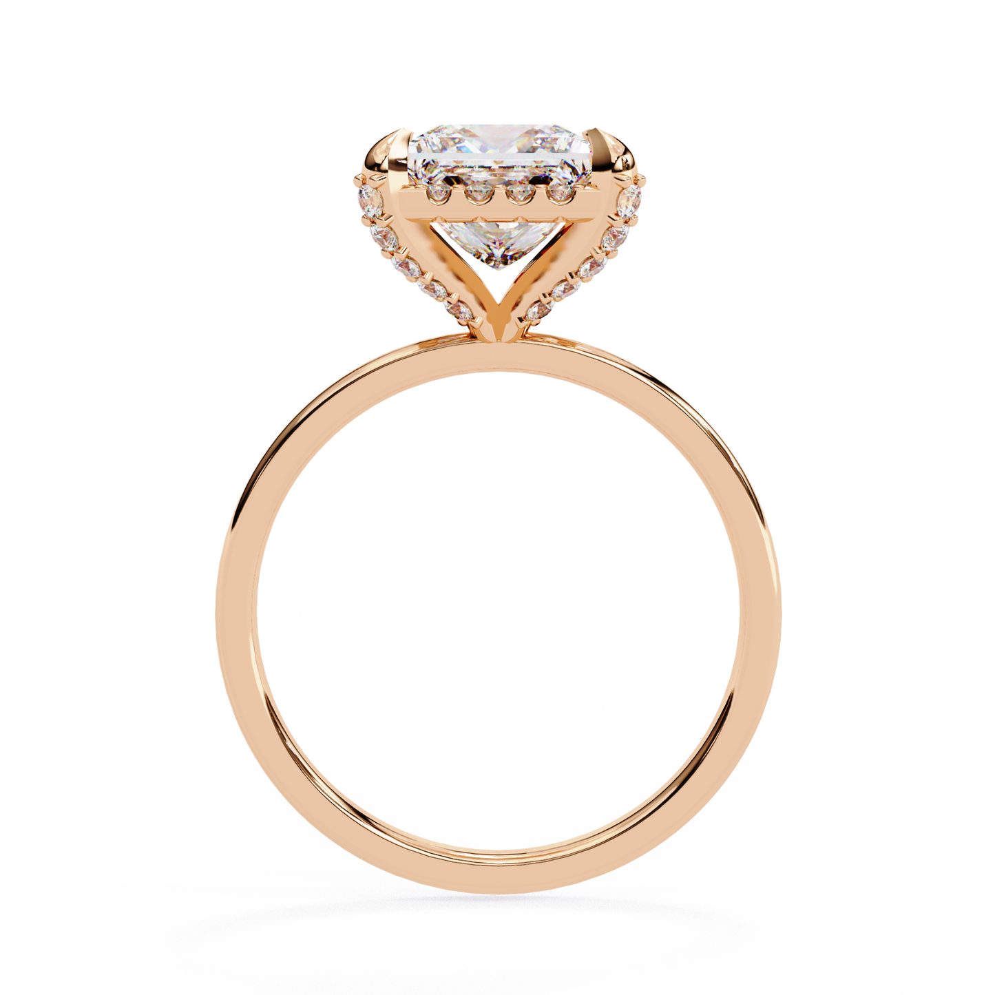 Princess Cut Lab Diamond Solitaire Halo Ring