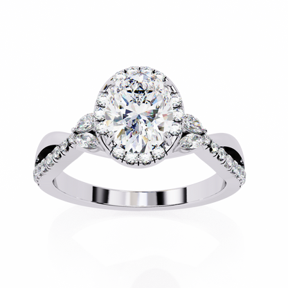 Lab grown Oval cut Diamond Vintage Ring