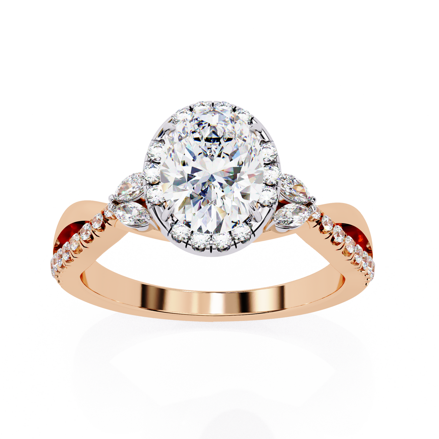 Lab grown Oval cut Diamond Vintage Ring