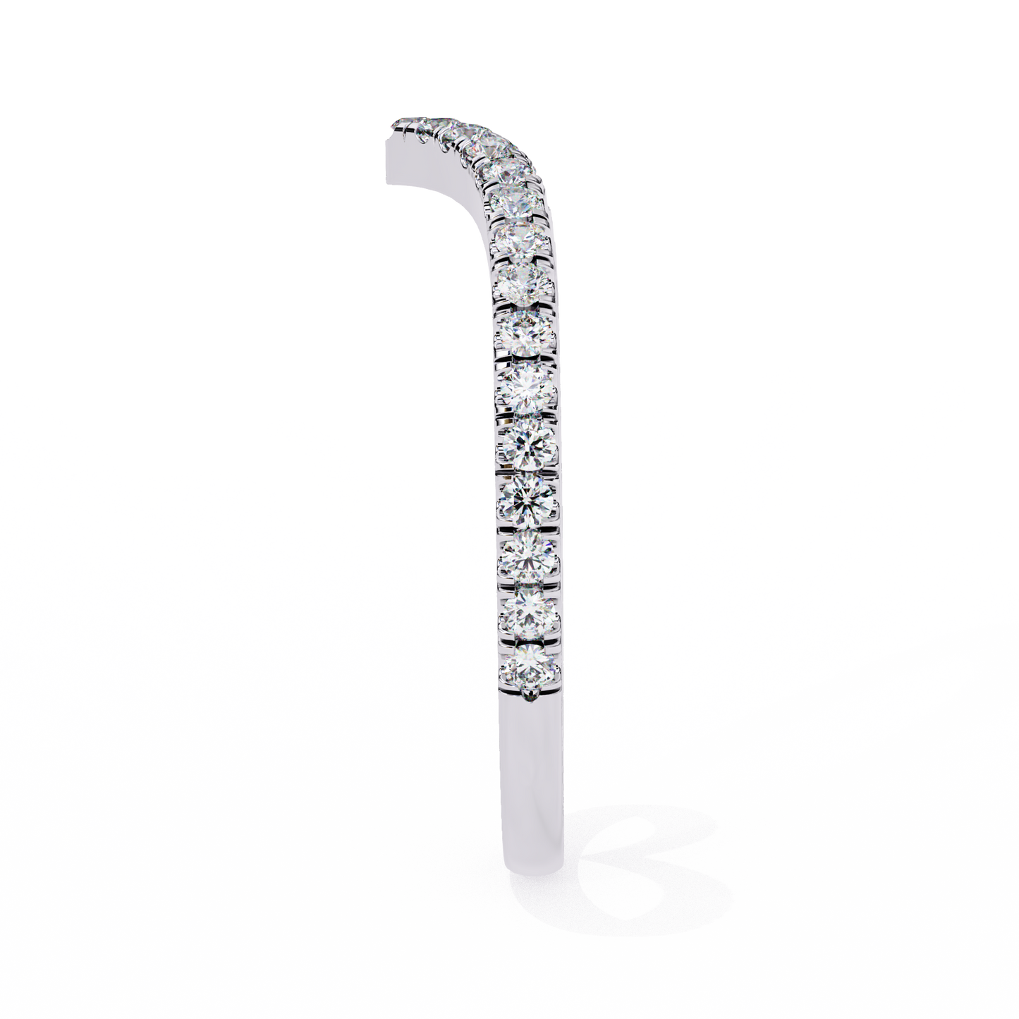 Round Cut Lab Grown Diamond V Shape 14k Yellow Gold Perfect Delicate Bridesmaid Band For Her