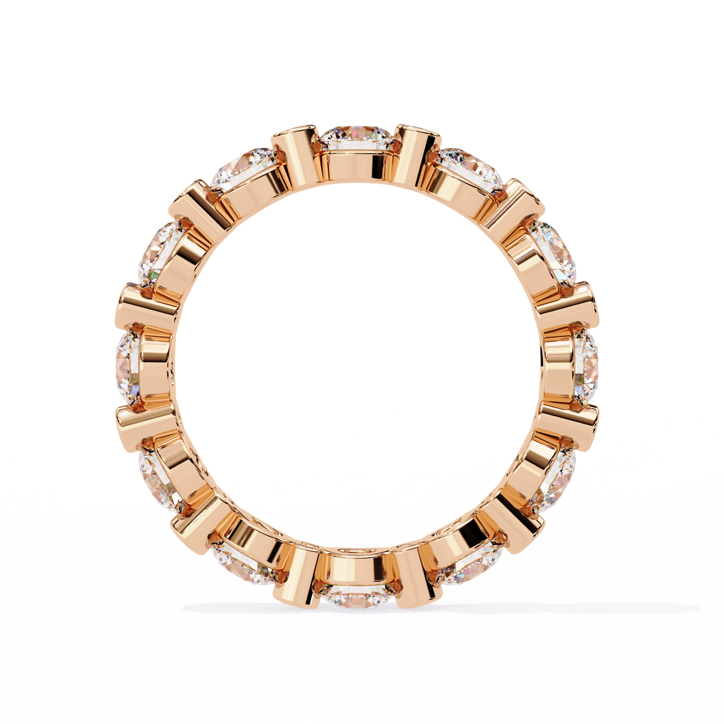 2.46Ct Round Cut High Quality Diamond Full Eternity Minimalist 14k Solid Yellow Gold Handmade Promise Band Gift For Women's