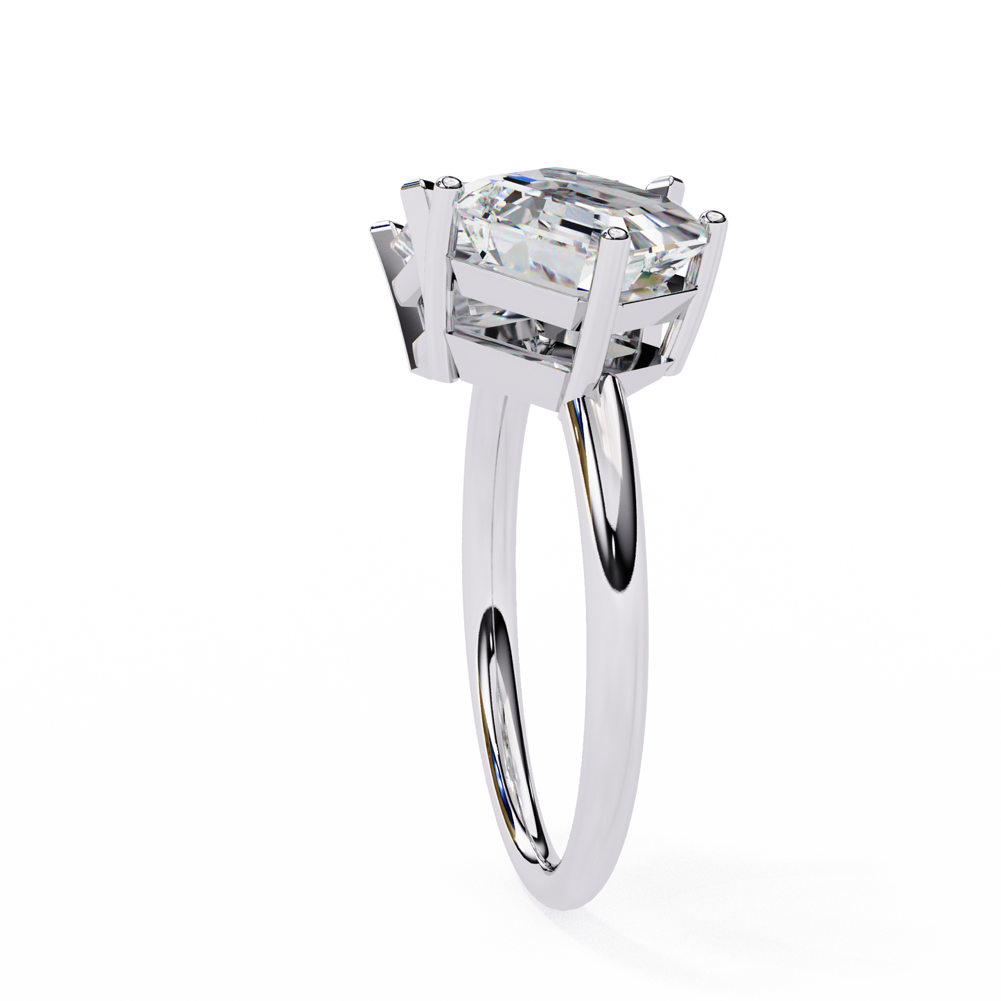 4.17 CT Radiant And Ascher Cut Lab Grown Diamond Unique Two Stone Sparkling Ring for her