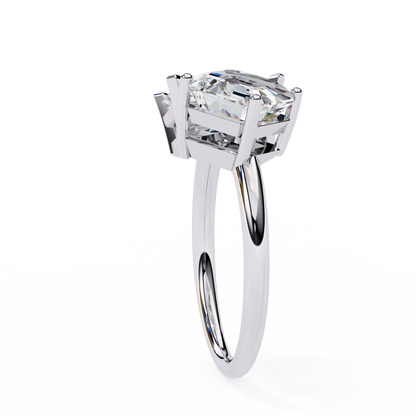 4.17 CT Radiant And Ascher Cut Lab Grown Diamond Unique Two Stone Sparkling Ring for her