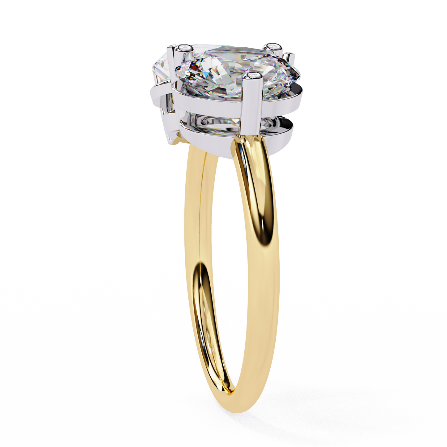 3.80 Ct Pear And Round Cut Diamond 14k,10k Solid Gold Statement fabulous anniversary Diamond ring