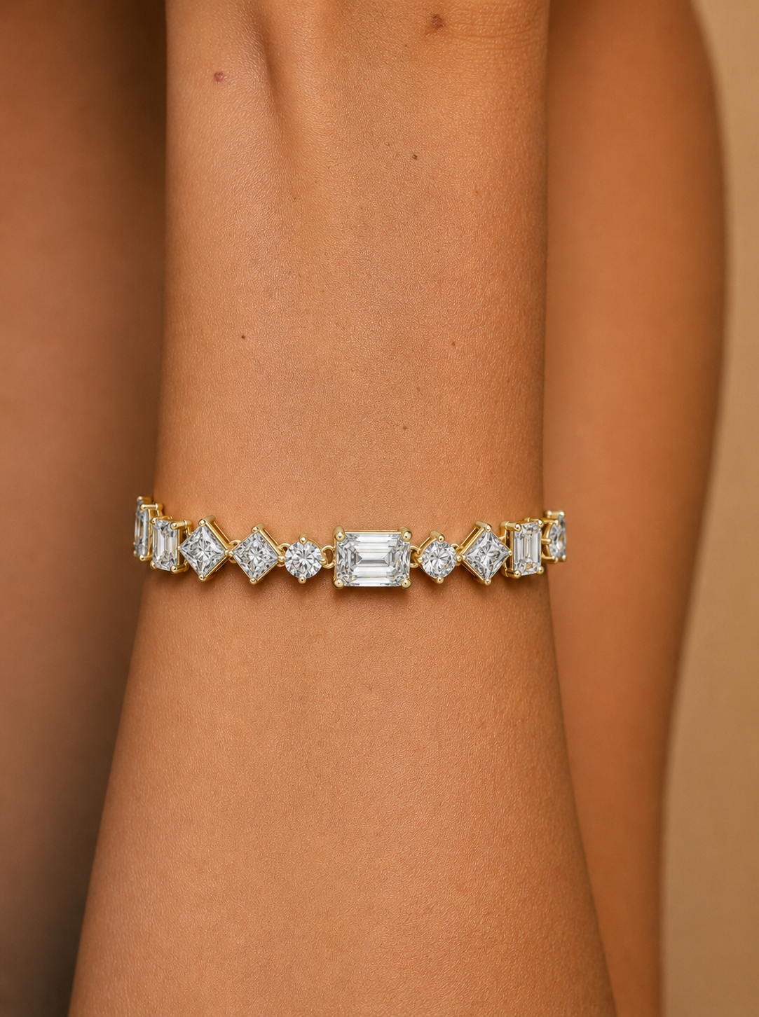 Multi Shape Lab Grown Diamond Tennis Bracelet