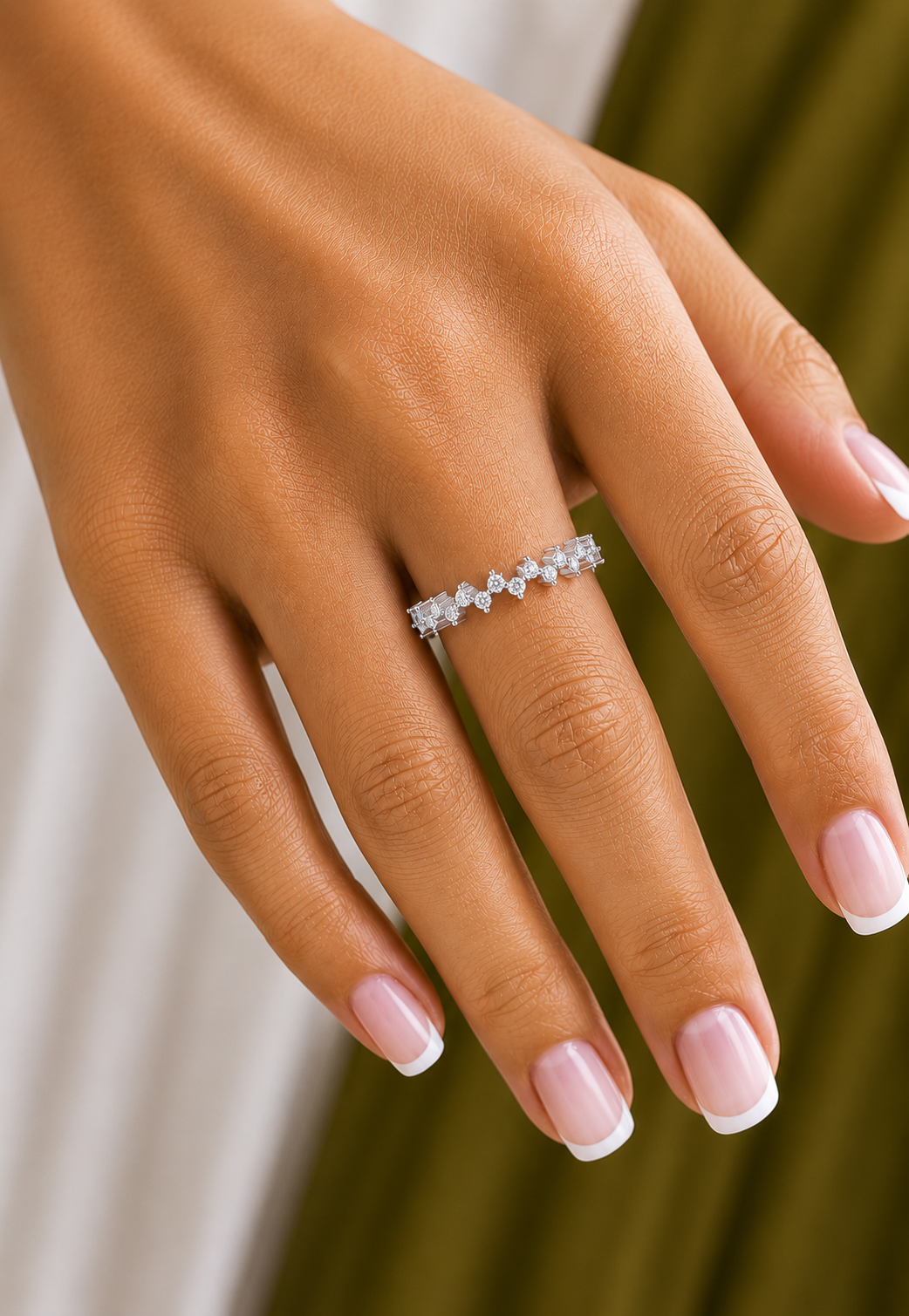 Classic Round Eternity Labgrown Engagement Band Ring In 14KT Gold Plated For Her - HIGHCARAT DIAMONDS