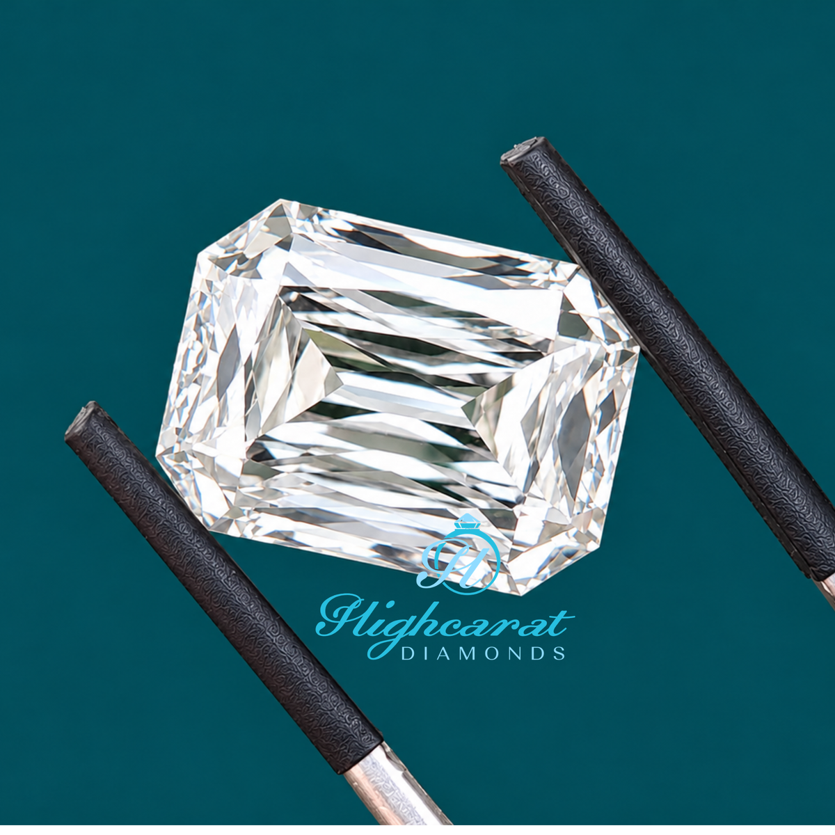 Unique Emerald Step Cut Lab Grown Diamond from Different Angles