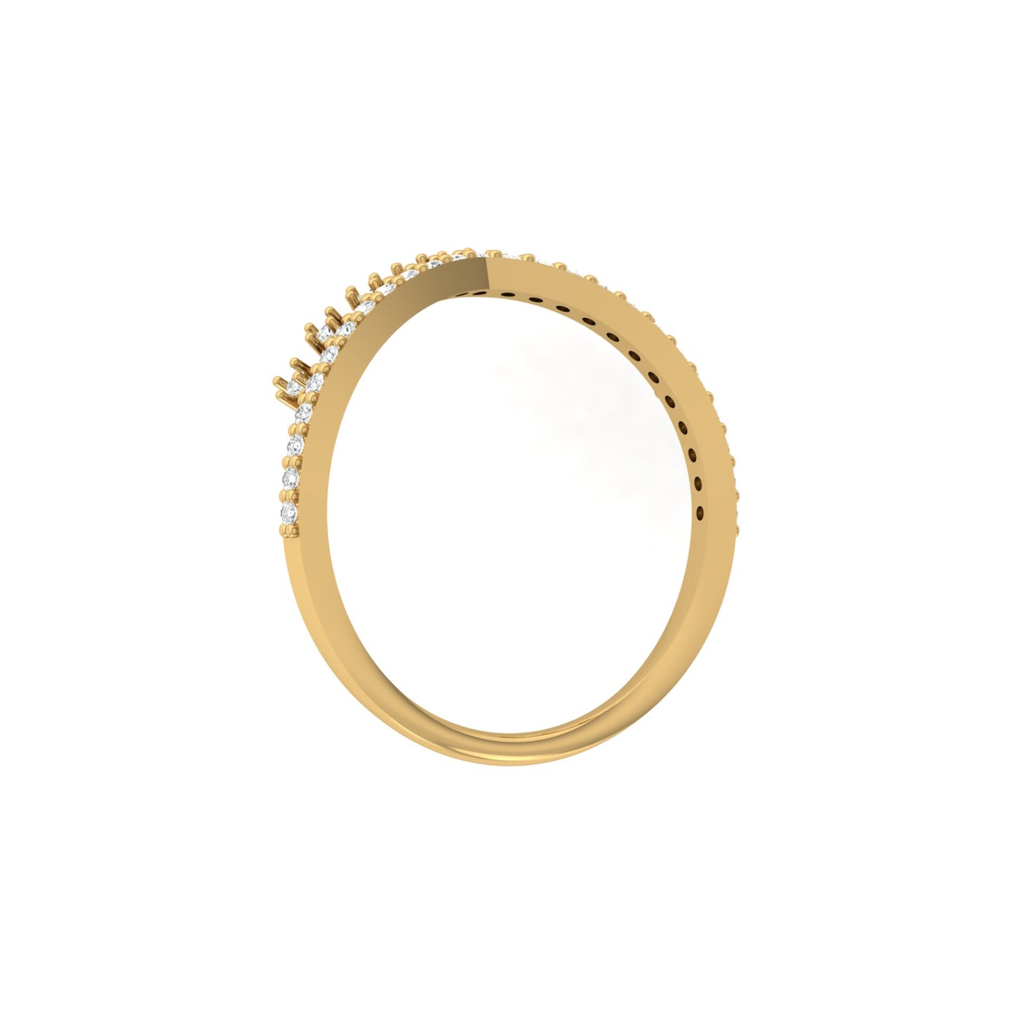 Crown Inspired Round Cut Diamond Band Ring Modern And Secure Design For Love - HIGHCARAT DIAMONDS