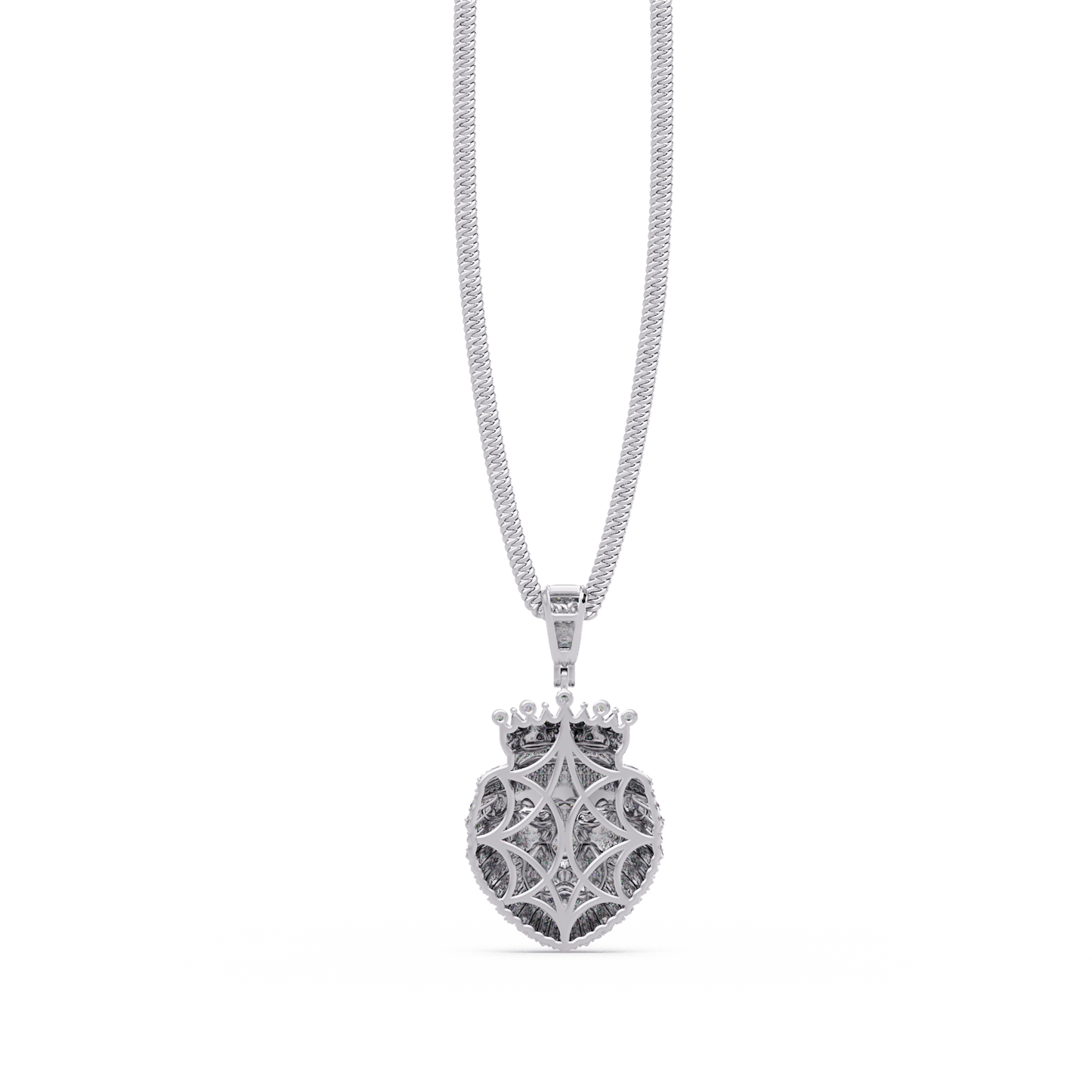 Crowned Lion Lab Grown Diamond Pendant - HIGHCARAT DIAMONDS