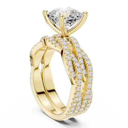 3.73 CT Cushion Labgrown Diamond Ring 10k Solid White Gold Engagement & Wedding Bridal Set Halo Accented Ring For Her