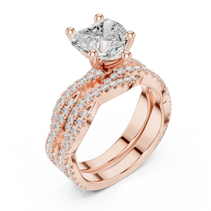 14 KT Solid White Gold Engagement Ring With Heart Cut Labgrown Diamond Perfect Gift For Valentine day