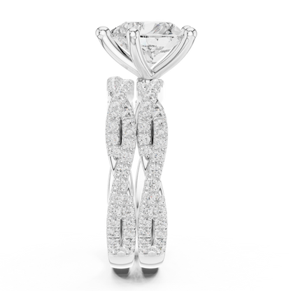 14 KT Solid White Gold Engagement Ring With Heart Cut Labgrown Diamond Perfect Gift For Valentine day