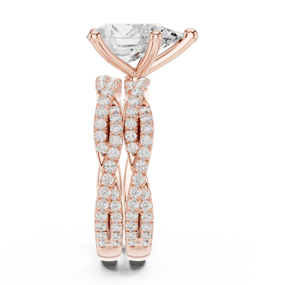 3.23 Carat Pear Cut Lab Grown And 18K Solid Yellow Gold Diamond Accented halo Ring For Women's