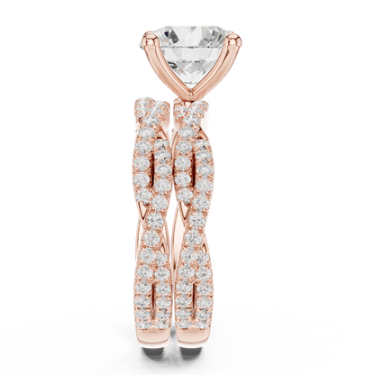 3.23 Carat Round Cut Diamond Ring Minimalist Round Accented Side Stones Ring For you In Every Occasion