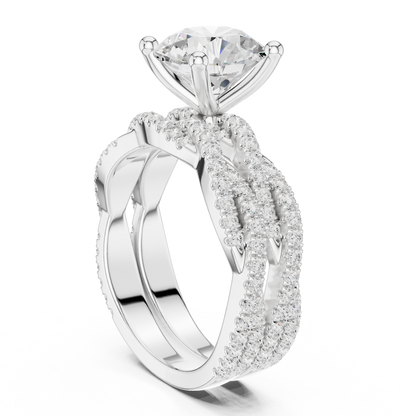 3.23 Carat Round Cut Diamond Ring Minimalist Round Accented Side Stones Ring For you In Every Occasion