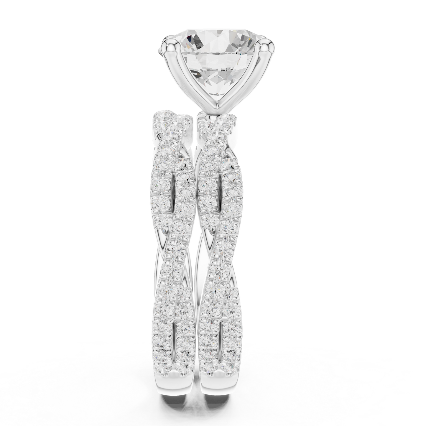 3.23 Carat Round Cut Diamond Ring Minimalist Round Accented Side Stones Ring For you In Every Occasion