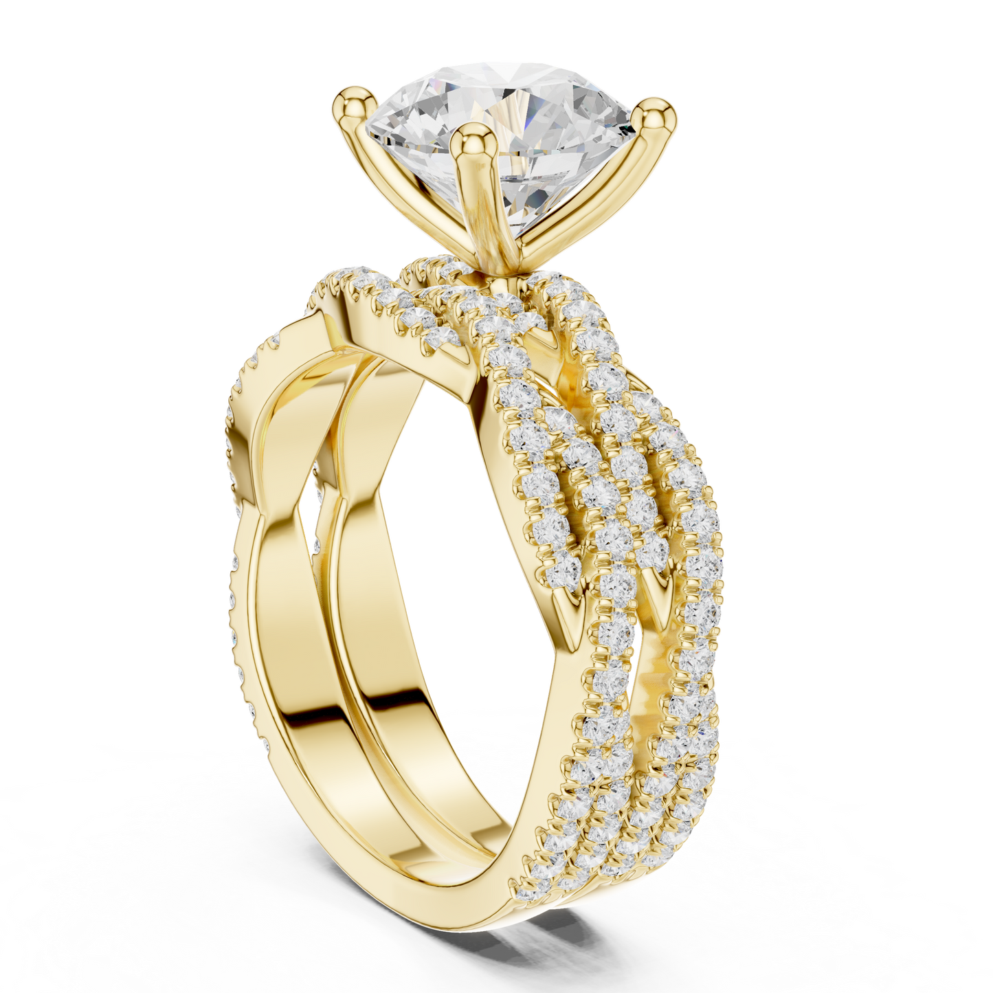 3.23 Carat Round Cut Diamond Ring Minimalist Round Accented Side Stones Ring For you In Every Occasion