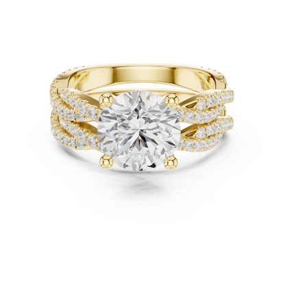 3.23 Carat Round Cut Diamond Ring Minimalist Round Accented Side Stones Ring For you In Every Occasion