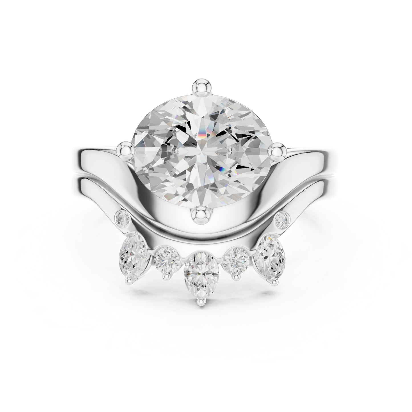 2.97 Ct 14k Solid Gold Oval & Round Shape Diamond With Side Stone Vintage Classic Occasionally Wear Diamond Ring for Girl