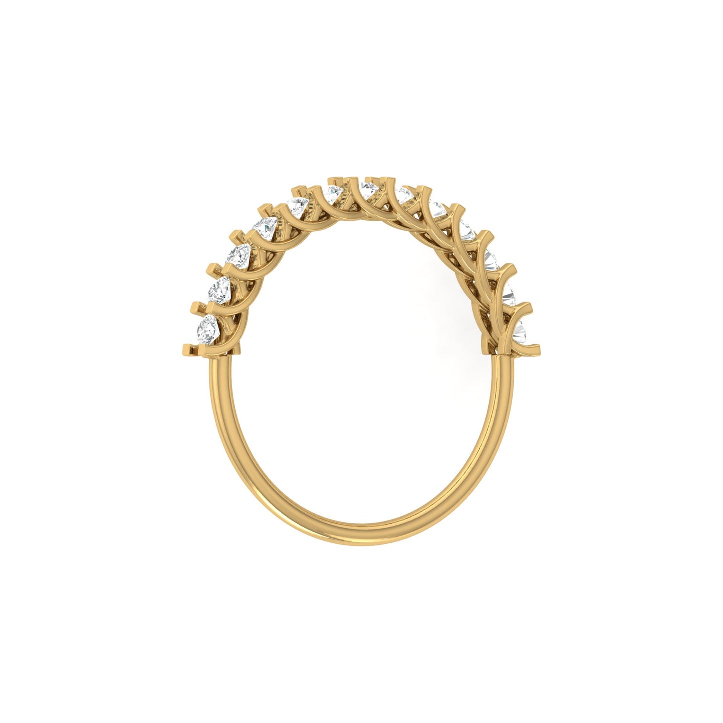 Daily Wearing Diamond Band Ring In 14K Gold Perfect Fit For Any Finger Lab-Grown Or Natural - HIGHCARAT DIAMONDS